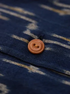 Chemise en coton bio | bleu "arvid ikat shirt - blueberry"