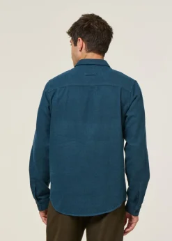 Chemise en coton bio | bleu "simon - eco flannel ocean blue"
