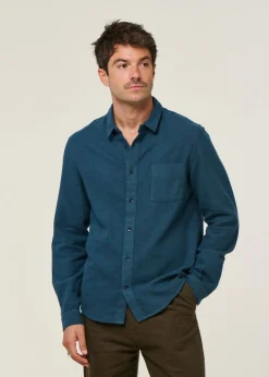 Chemise en coton bio | bleu "simon - eco flannel ocean blue"