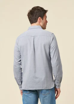 Chemise en coton biologique | bleu "regular fit light twill shirt - vintage indigo"