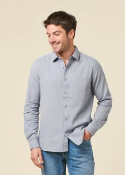 Chemise en coton biologique | bleu 