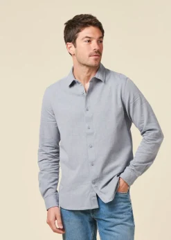Chemise en coton biologique | bleu 