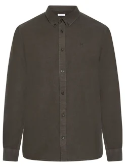 Chemise en coton bio | marron "harald small owl oxford regular fit shirt demitasse"