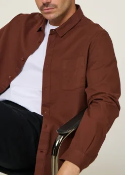 Chemise en coton bio | marron "simon - eco crisp cotton marron"