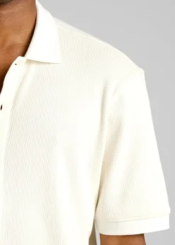 Chemise en coton bio piqué | écru 