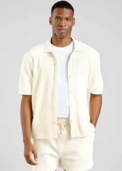 Chemise en coton bio piqué | écru 