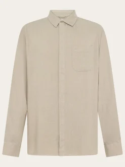 Chemise en ecovero et lin bio | beige "linen-mix shirt - light feather gray"