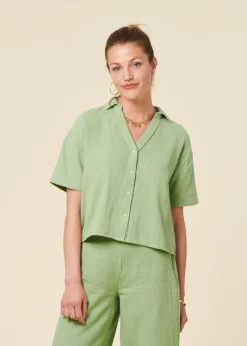 Chemise en gaze de coton biologique | vert 