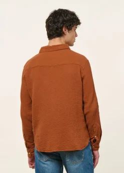 Chemise en gaze de coton bio | rouille "unyee - coconut shell"