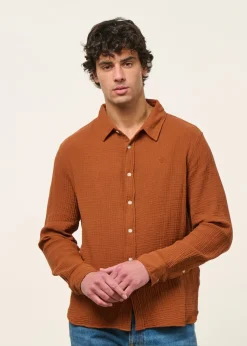 Chemise en gaze de coton bio | rouille 