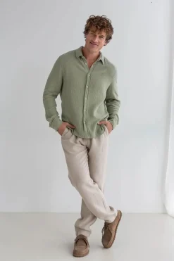 Chemise en gaze de coton bio | vert clair "unyee - light green"