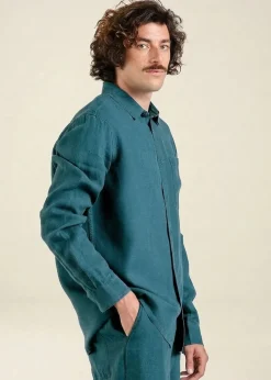 Chemise en lin | bleu canard "shirt rute linen mediterranea green"