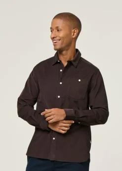 Chemise en velours côtelé | marron 