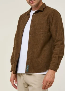 Chemise flanelle en coton bio | marron "heart flannel overshirt brown"