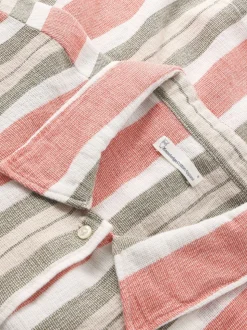 Chemise manches courtes en coton bio | rayé "striped short sleeved shirt green stripe"