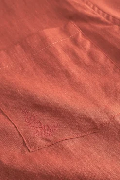 Chemise manches courtes en coton bio | rouge 