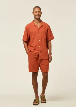 Chemise manches courtes en coton bio | rouille 