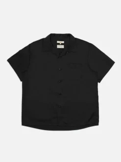 Chemise manches courtes en tencel | noir "arthur bowling shirt saftey pi"