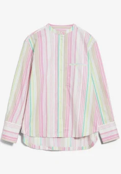 Chemise multicolore à rayures en coton bio - sennaama stripes white
