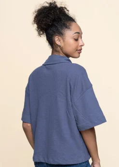 Chemise éponge en coton biologique | bleu 