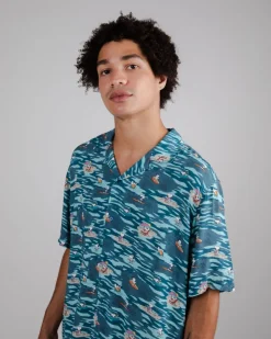 Chemisette en ecovero | multicolore "peanuts coast aloha shirt ocean blue"