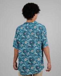 Chemisette en ecovero | multicolore "peanuts coast aloha shirt ocean blue"