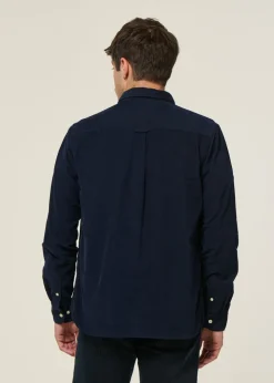 Chemise velours côtelé en coton bio | marine 