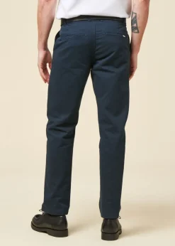 Chino droit en coton bio | marine 