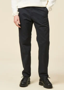 Chino droit en coton bio | noir "chuck regular twill poplin pants black jet"