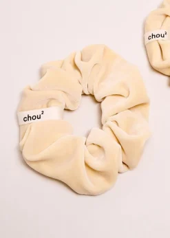 Chouchou en matière upcyclée | beige "chouchou en velours beige"