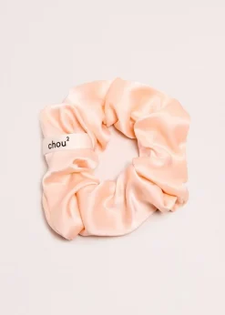 Chouchou en matière upcyclée | satin abricot