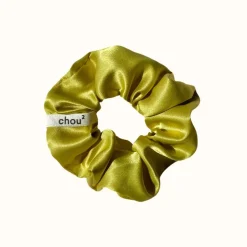 Chouchou en satin upcyclé | vert "satin olive"