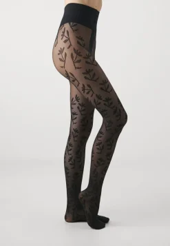 Collants 40 deniers à motifs en recyclé | noir 