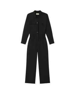 Combinaison en coton bio et tencel | noir "black bean montana jumpsuit"