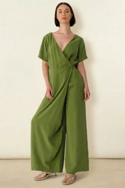 Combinaison fluide en modal | vert "mono adela - dark green"