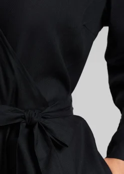 Combinaison longue en tencel | noir "wrap jumpsuit farsta black"