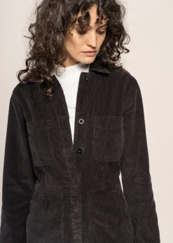 Combinaison velours en coton bio | noir "overall docksta corduroy black"