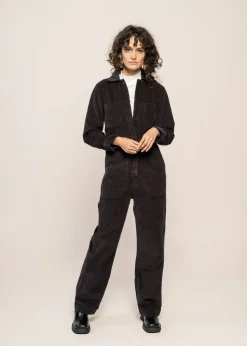Combinaison velours en coton bio | noir 