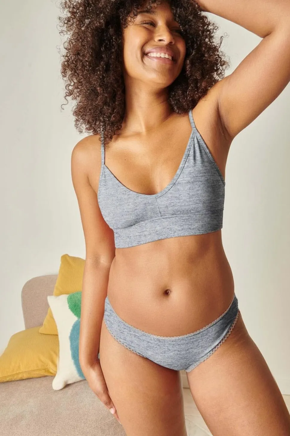 Culotte coton bio | gris chiné