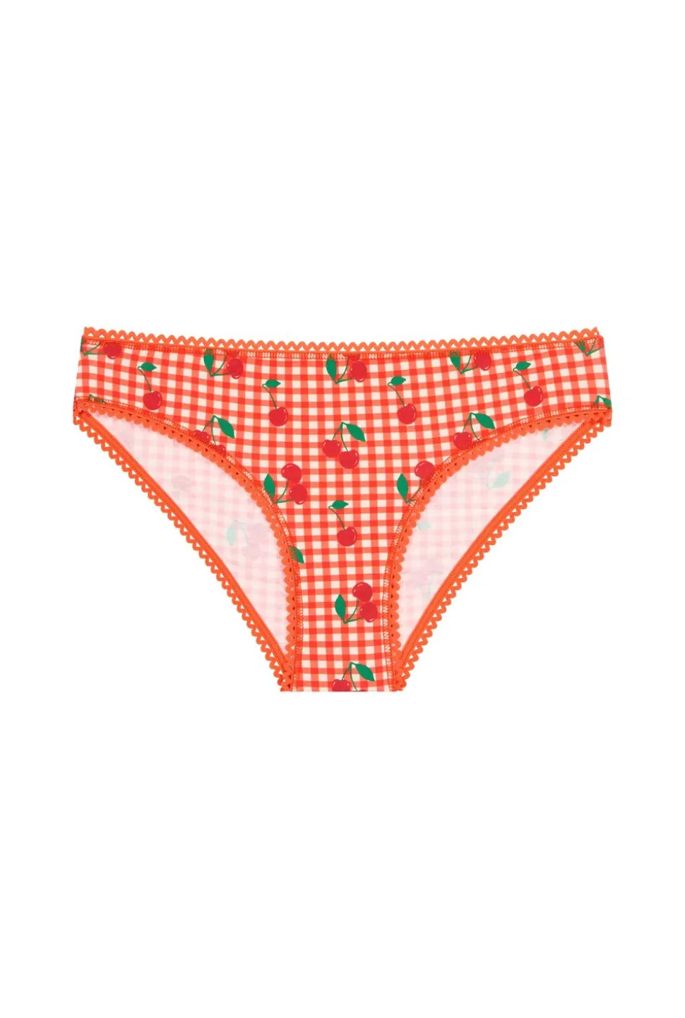 Culotte coton bio | vichy cerises rouge