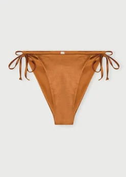 Culotte de bain en matières recyclées | cuivre "solar swim tie bikini bottom - shimmer coast"