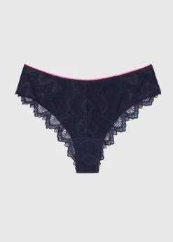 Culotte dentelle en matières recyclées | marine 