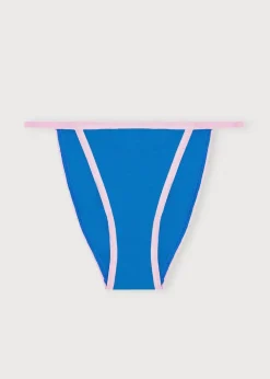 Culotte en coton bio | bleu "core play string bikini briefs - azure blue / marshmellow pink"