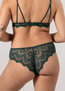 Culotte en coton biologique | vert "lace cheeky - pine"