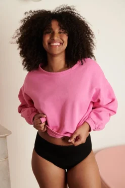 Culotte menstruelle taille haute flux abondant en coton bio | noir "pirate black"
