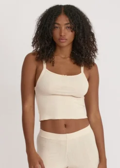 Débardeur de pyjama en coton bio | beige 