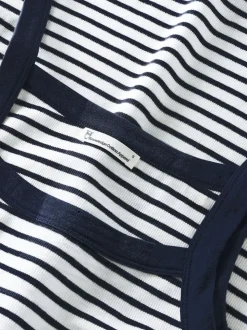 Débardeur en coton bio | rayé "rib strap top - navy"