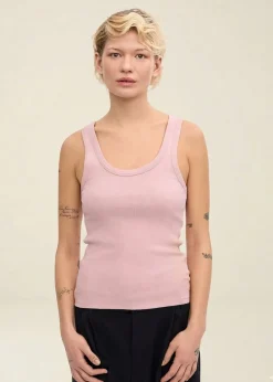 Débardeur en coton bio | rose "rib tank top - faded pink"