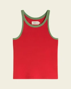 Débardeur en coton bio | rouge "clavel ivy contrast harriet top"
