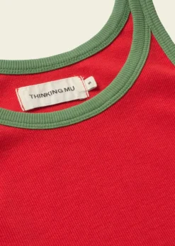 Débardeur en coton bio | rouge "clavel ivy contrast harriet top"